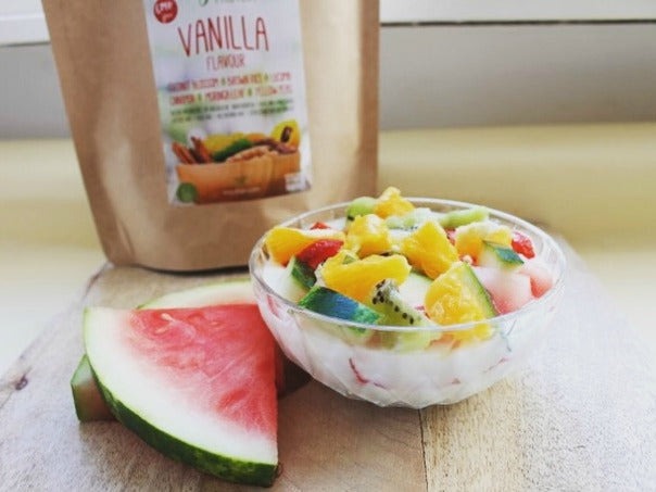 Vanilla smoothie bowl met kiwi, watermeloen en appel – recept