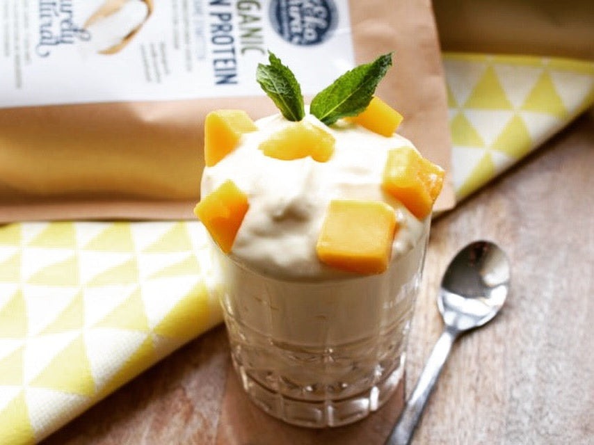 Caseïne Protein Fluff met mango – recept