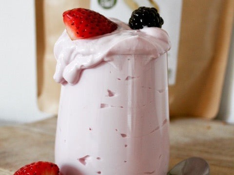 Creamy proteïne aardbeien fluff – recept