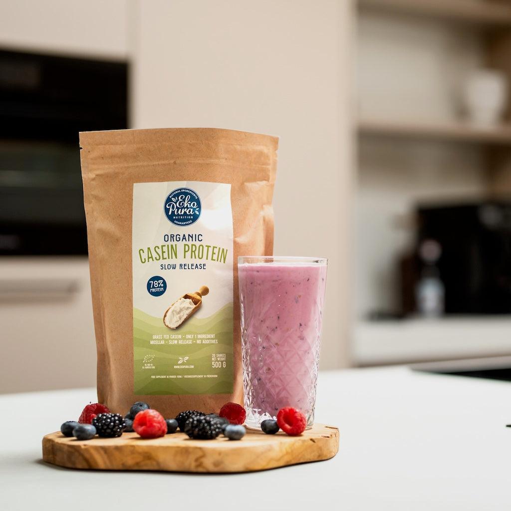Caseïne bio smoothie met rood fruit